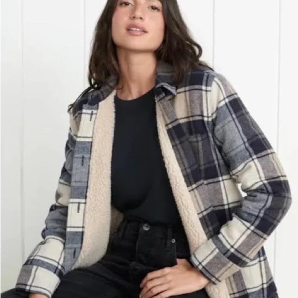 Jenni Kayne Plaid Farmhouse Jacket, Size L